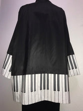 Load image into Gallery viewer, Hand Painted Silk Music Piano Keyboard Reversible Jacket by Designer Silk