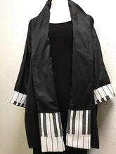 Load image into Gallery viewer, Hand Painted Silk Music Piano Keyboard Reversible Jacket by Designer Silk