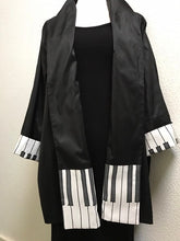 Load image into Gallery viewer, Hand Painted Silk Music Piano Keyboard Reversible Jacket by Designer Silk