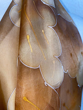 Load image into Gallery viewer, Leaves Design Long Scarf in Brown : Hand Painted Silk by Designer Silk