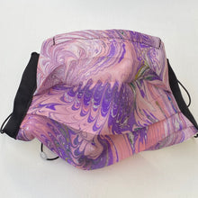Load image into Gallery viewer, Blush and Purple Marbled Silk Face Covering/Mask
