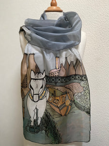 Leaving Stoke Design X Long Silk Scarf : Hand Painted Silk