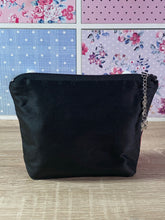 Load image into Gallery viewer, Doggie Paw Prints Cosmetics Purse in Red and Black : Hand Painted Silk