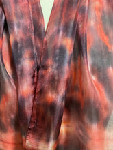 Load image into Gallery viewer, Hand Dyed Long Silk Scarf in Hot Coral & Grey