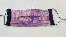 Load image into Gallery viewer, Blush and Purple Marbled Silk Face Covering/Mask
