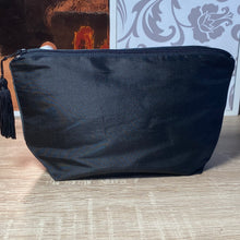 Load image into Gallery viewer, Poppies Design Cosmetics Purse in Charcoal Grey and Red : Hand Painted Silk