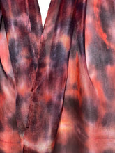Load image into Gallery viewer, Hand Dyed Long Silk Scarf in Hot Coral & Grey