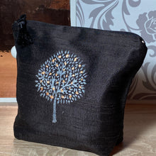 Load image into Gallery viewer, Tree of Life Design Cosmetics Purse : Hand Printed Silk