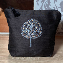 Load image into Gallery viewer, Tree of Life Design Cosmetics Purse : Hand Printed Silk