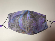 Load image into Gallery viewer, Marbled Silk Face Covering/Mask in Lilac and Grey
