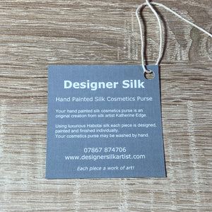 Marbled Silk Cosmetics Purse : Hand Dyed Silk