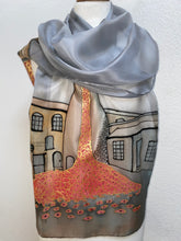 Load image into Gallery viewer, Potteries Poppies Design X Long Silk Scarf : Hand Painted Silk