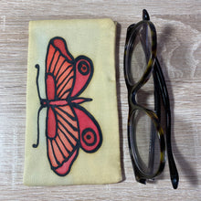 Load image into Gallery viewer, Butterfly Design Glasses Hand painted Silk