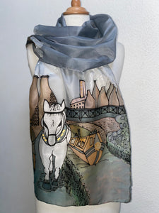 Leaving Stoke Design X Long Silk Scarf : Hand Painted Silk