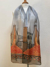 Load image into Gallery viewer, Potteries Poppies Design X Long Silk Scarf : Hand Painted Silk
