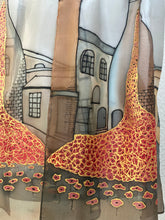 Load image into Gallery viewer, Potteries Poppies Design X Long Silk Scarf : Hand Painted Silk