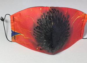 Poppy Design Hand Painted Silk Face Covering/Mask