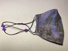 Load image into Gallery viewer, Marbled Silk Face Covering/Mask in Lilac and Grey
