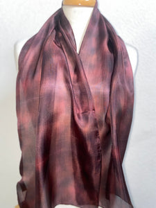 Hand Dyed Silk Neck Scarf in Dark Chocolate