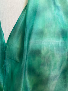 Hand Dyed Silk Neck Scarf in Soft Greens