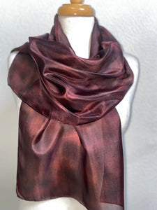 Hand Dyed Silk Neck Scarf in Dark Chocolate