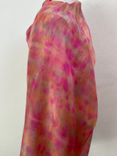 Load image into Gallery viewer, Hand Dyed Long Silk Scarf in Pink Peach Green Grey
