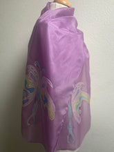 Load image into Gallery viewer, Butterfly Design X Long Silk Scarf in Orchid Pink : Hand Painted Silk
