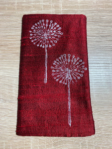 Dandelion Seed Heads Design Glasses Case in various colours Hand Printed Silk
