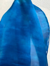 Load image into Gallery viewer, Hand Dyed Silk Neck Scarf in Azure Ultramarine Blues
