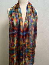 Load image into Gallery viewer, Hand Dyed Long Silk Scarf Multicoloured no
