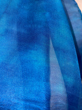 Load image into Gallery viewer, Hand Dyed Silk Neck Scarf in Azure Ultramarine Blues
