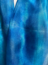 Load image into Gallery viewer, Hand Dyed Silk Neck Scarf in Sky Blue Light Navy
