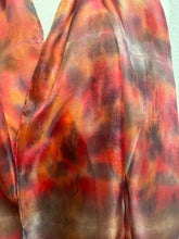 Load image into Gallery viewer, Hand Dyed Silk Neck Scarf in Cherry Red Grey Brown by Designer Silk Artist
