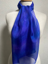 Load image into Gallery viewer, Hand Dyed Silk Neck Scarf in Cobalt Purple
