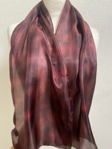 Hand Dyed Silk Neck Scarf in Dark Chocolate