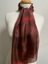 Load image into Gallery viewer, Hand Dyed Silk Neck Scarf in Rusty Brown
