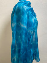 Load image into Gallery viewer, Hand Dyed Long Silk Scarf in Shades of Sky Blue to Light Navy
