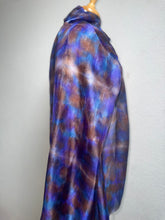 Load image into Gallery viewer, Hand Dyed Long Silk in Brown Purple Blue by Designer Silk Artist
