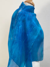 Load image into Gallery viewer, Hand Dyed Silk Neck Scarf in Mediterranean Blue Navy
