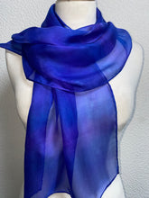 Load image into Gallery viewer, Hand Dyed Silk Neck Scarf in Cobalt Purple
