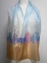 Load image into Gallery viewer, Beach Huts Long Scarf Hand Painted Silk
