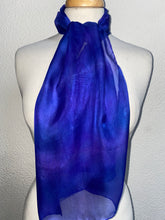 Load image into Gallery viewer, Hand Dyed Silk Neck Scarf in Cobalt Purple
