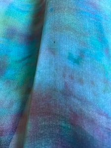 Hand Dyed Silk Neck Scarf in Blue Red Green