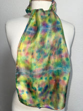 Load image into Gallery viewer, Hand Dyed Silk Neck Scarf in Cottage Garden Colours by Designer Silk Artist
