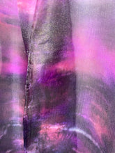 Load image into Gallery viewer, Hand Dyed Long Silk Scarf in Purple Black Pink
