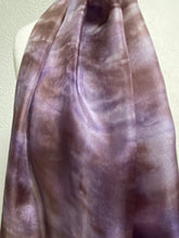 Load image into Gallery viewer, Hand Dyed Long Silk Scarf in Smokey Grey Lilac Brown
