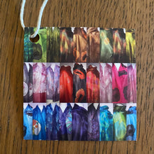 Load image into Gallery viewer, Flames Design Hand Painted Silk Neck Scarf in Lilac, Blue, Pink
