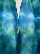 Load image into Gallery viewer, Hand Dyed Silk Neck Scarf in Peacock Blue Teal Jade by Designer Silk Artist
