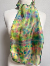 Load image into Gallery viewer, Hand Dyed Silk Neck Scarf in Cottage Garden Colours by Designer Silk Artist
