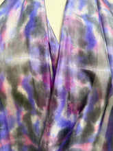 Load image into Gallery viewer, Hand Dyed Silk Small Neck Scarf in Lilac Grey Pink by Designer Silk Artist

